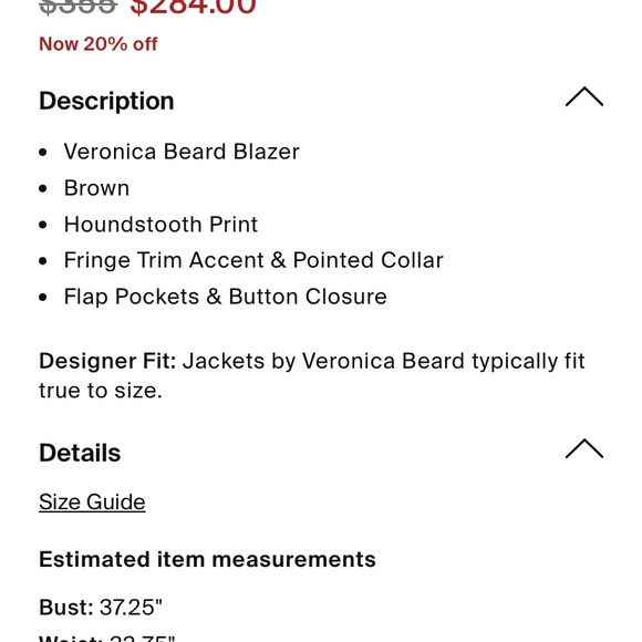 Veronica Beard Black and Brown Houndstooth Blazer - Picture 8 of 8